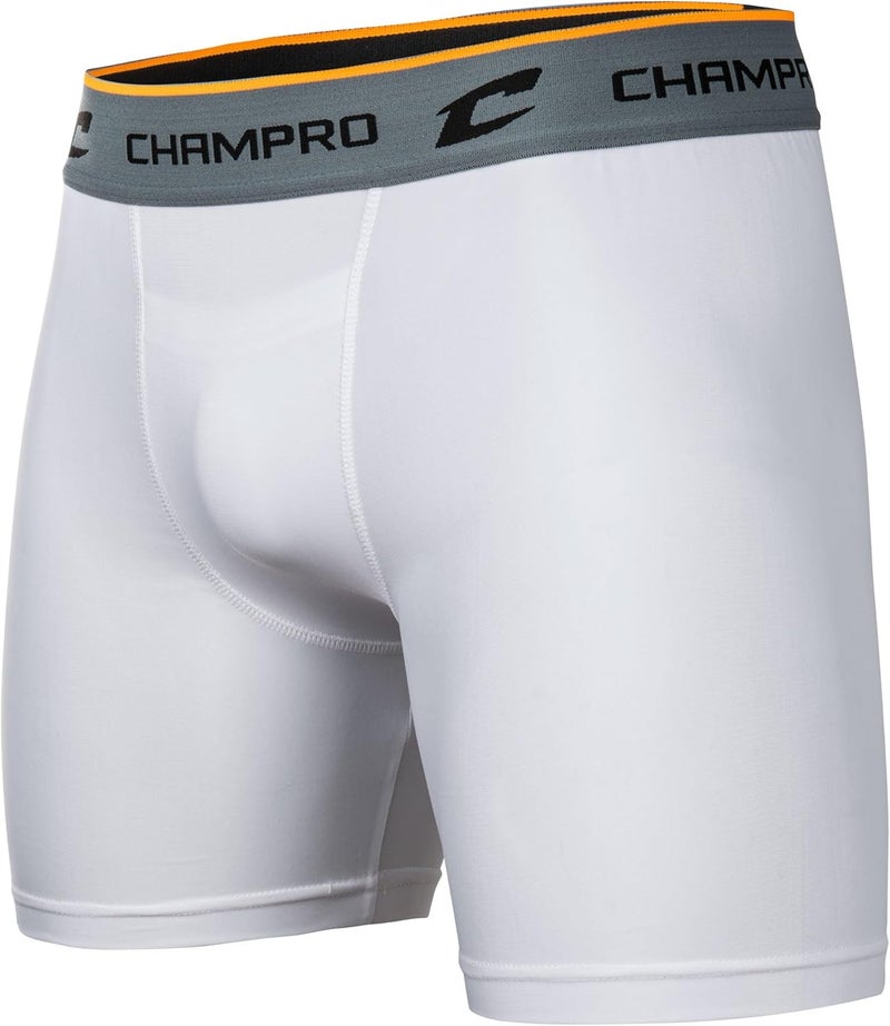 CHAMPRO شورت بوكسر مضغوط مع كوب - بوليستر/سباندكس، حجم كبير للبالغين، أبيض - Image 2